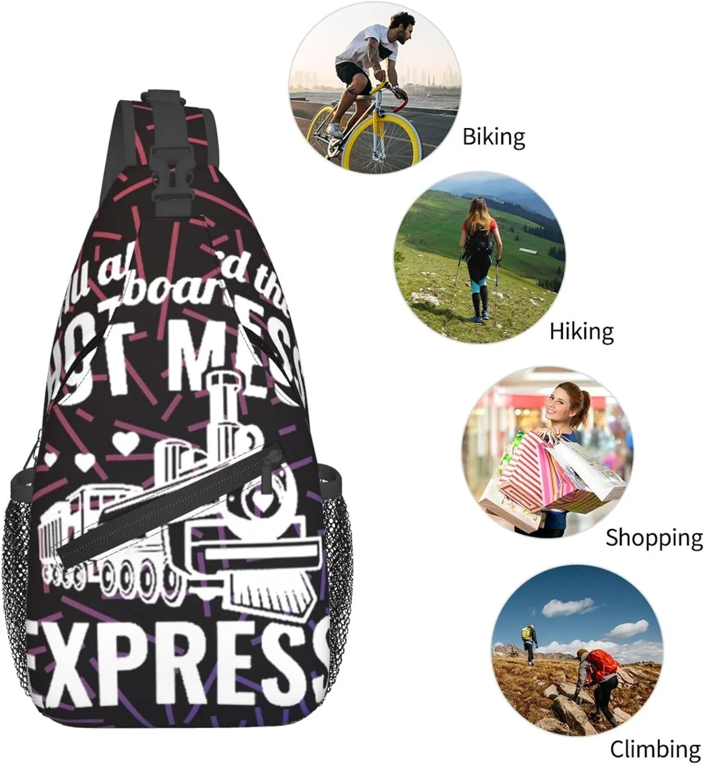Hot Mess Express Crossbody Backpack For Men Women Sling Shoulder Dachshunds Dog Chest Bag Lightweight One Strap Multipurpose Travel Hiking Daypack