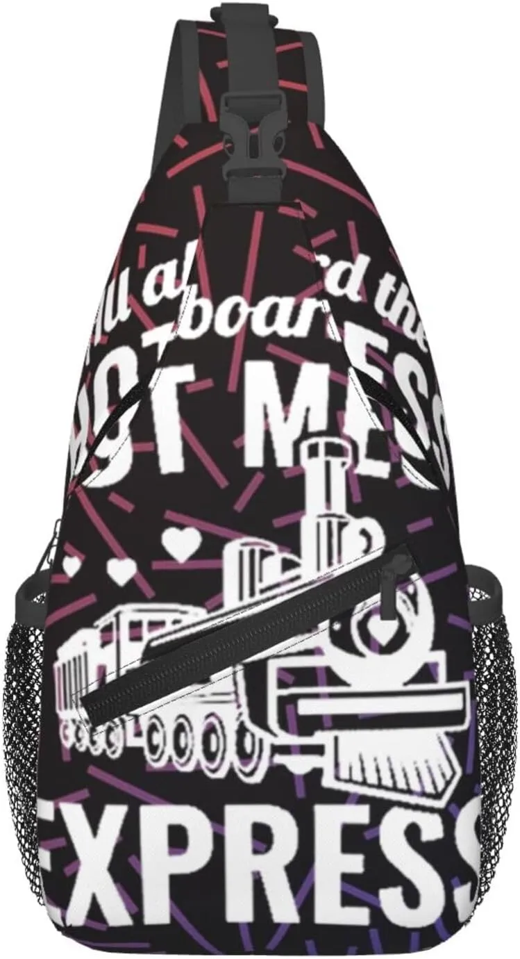 Hot Mess Express Crossbody Backpack For Men Women Sling Shoulder Dachshunds Dog Chest Bag Lightweight One Strap Multipurpose Travel Hiking Daypack