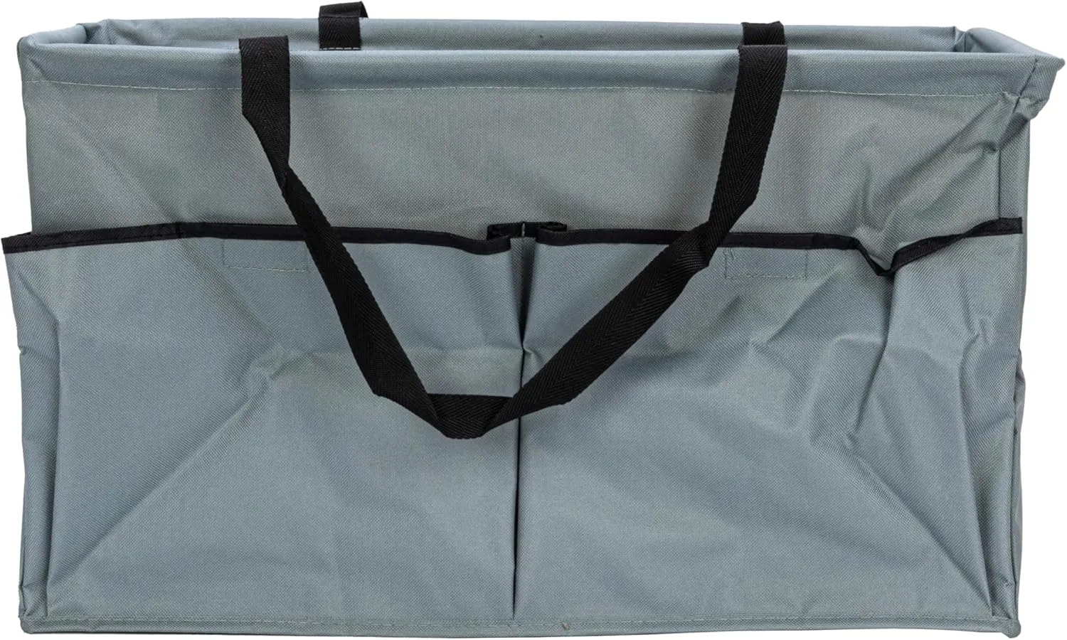 Household Essentials Krush Container All-Purpose Utility Tote, Water-Resistant Vinyl Lining with Pockets, Grey