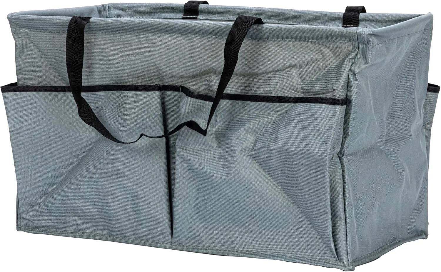 Household Essentials Krush Container All-Purpose Utility Tote, Water-Resistant Vinyl Lining with Pockets, Grey