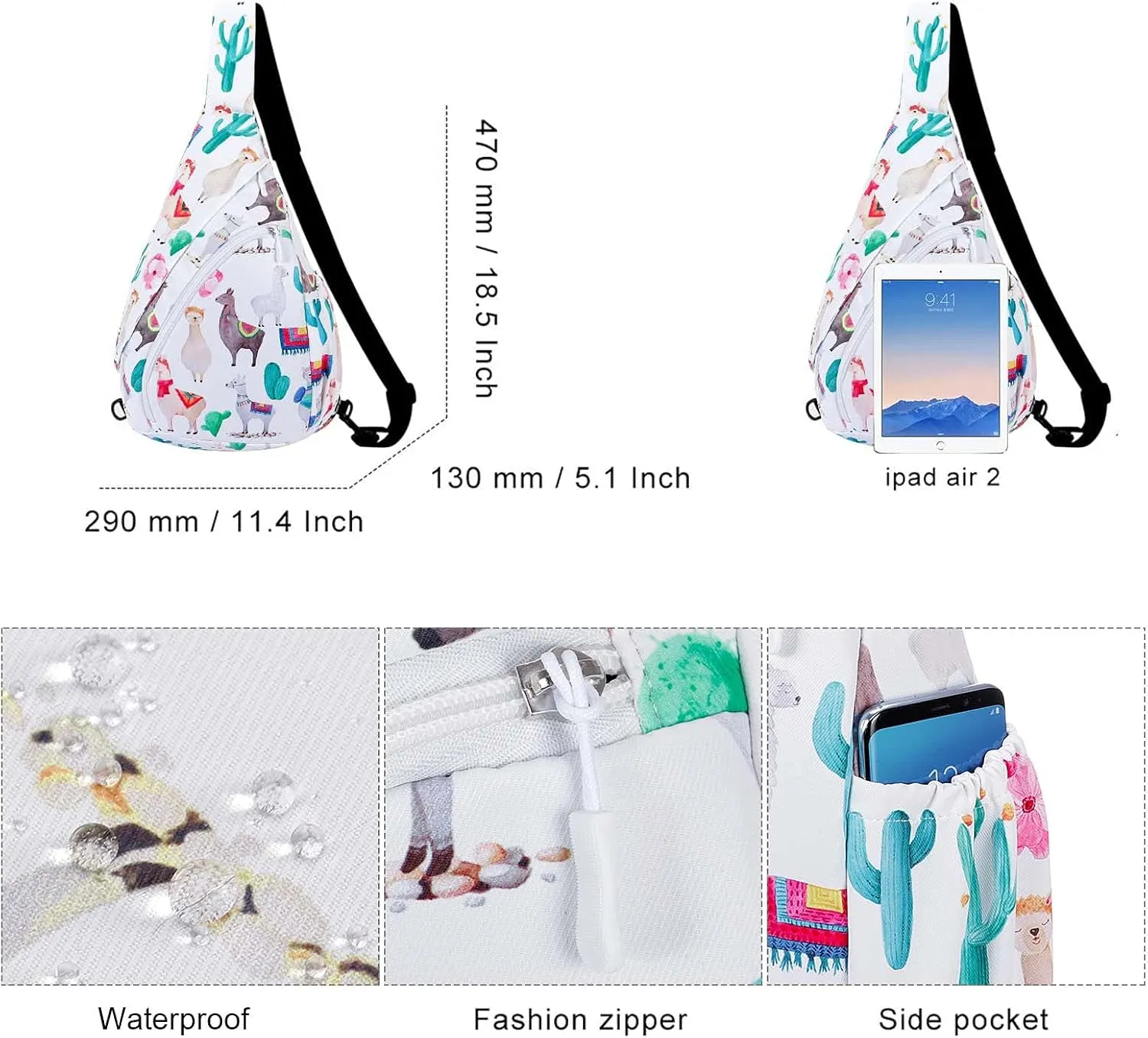 HUA ANGEL Crossbody Sling Bag for Men & Women Lightweight Waterproof Chest Shoulder Bag for Travel Hiking & Everyday Use