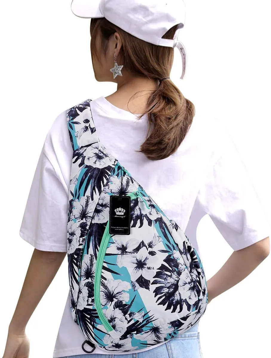 HUA ANGEL Crossbody Sling Bag for Men & Women Lightweight Waterproof Chest Shoulder Bag for Travel Hiking & Everyday Use