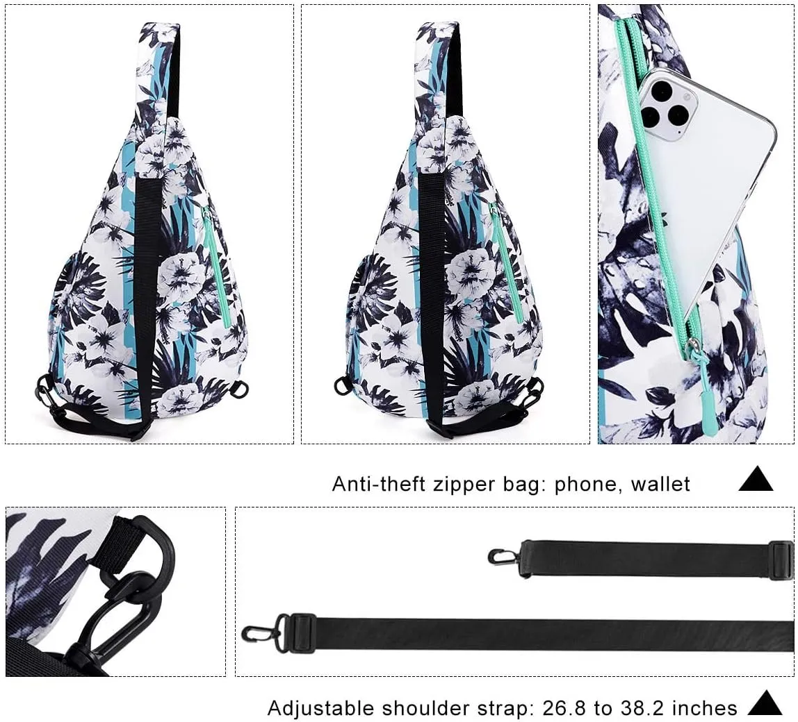 HUA ANGEL Crossbody Sling Bag for Men & Women Lightweight Waterproof Chest Shoulder Bag for Travel Hiking & Everyday Use