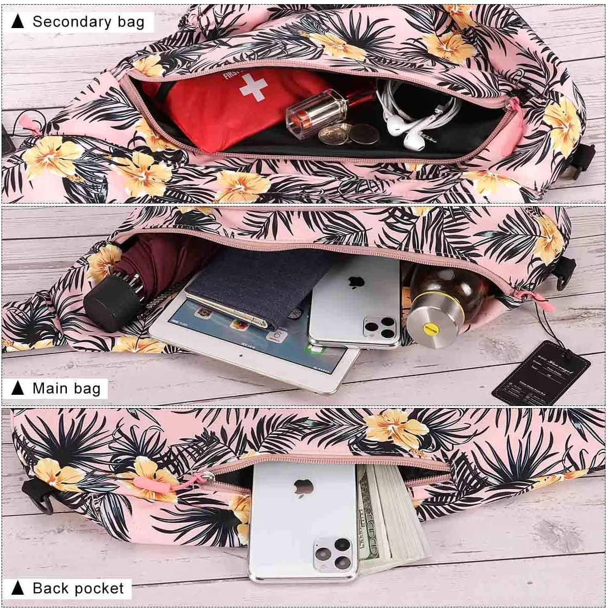 HUA ANGEL Crossbody Sling Bag for Men & Women Lightweight Waterproof Chest Shoulder Bag for Travel Hiking & Everyday Use
