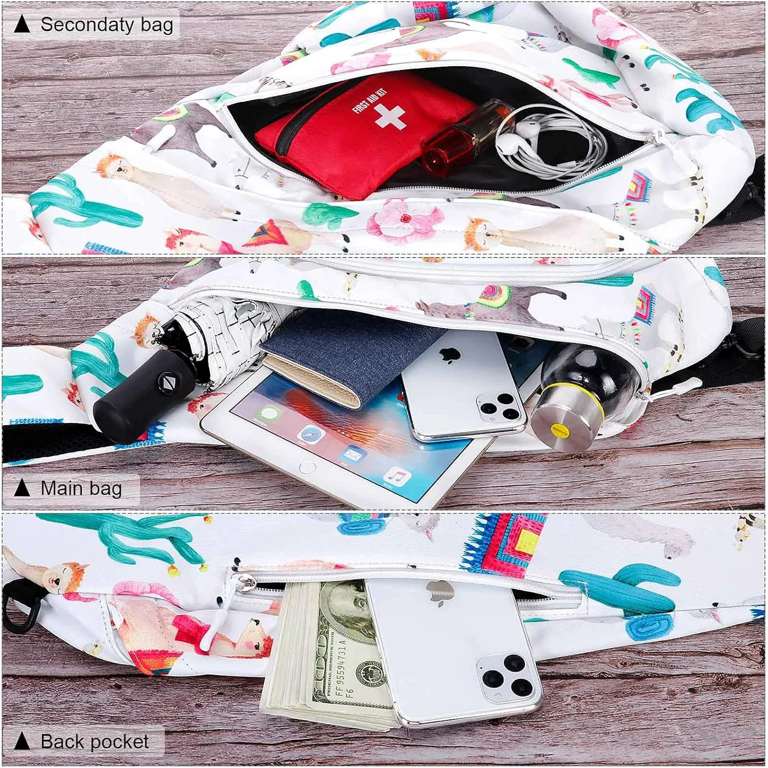 HUA ANGEL Crossbody Sling Bag for Men & Women Lightweight Waterproof Chest Shoulder Bag for Travel Hiking & Everyday Use