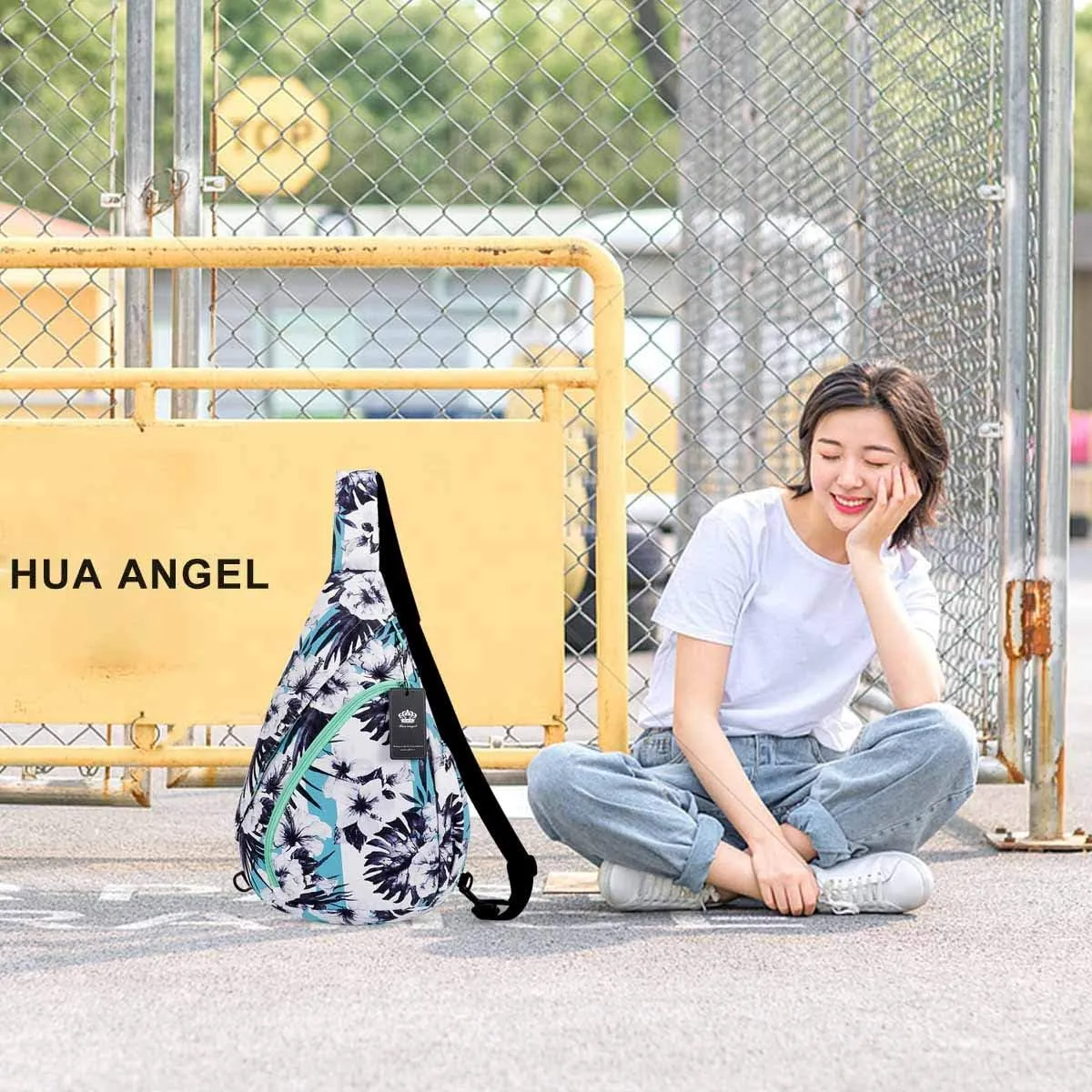 HUA ANGEL Crossbody Sling Bag for Men & Women Lightweight Waterproof Chest Shoulder Bag for Travel Hiking & Everyday Use