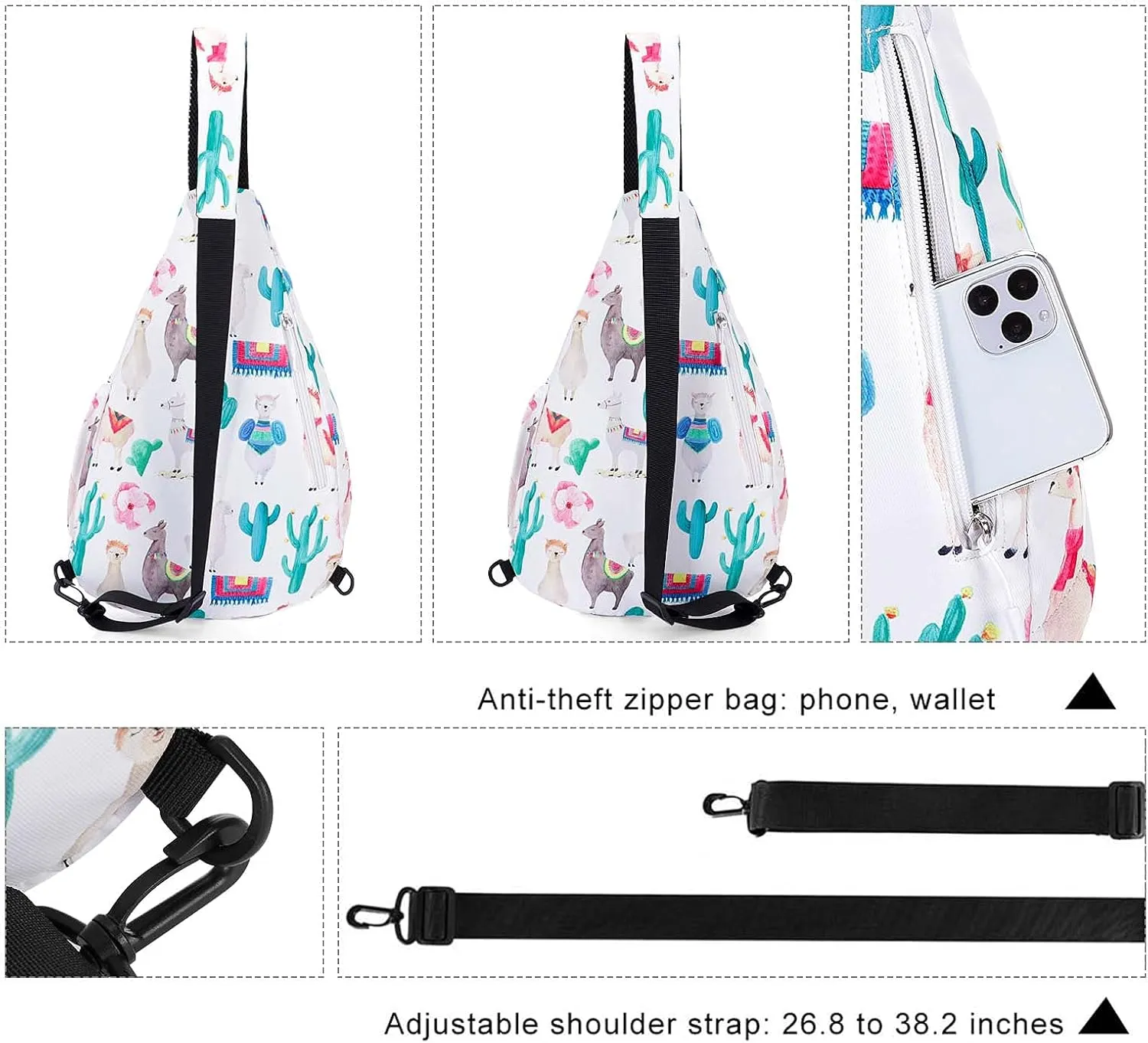 HUA ANGEL Crossbody Sling Bag for Men & Women Lightweight Waterproof Chest Shoulder Bag for Travel Hiking & Everyday Use