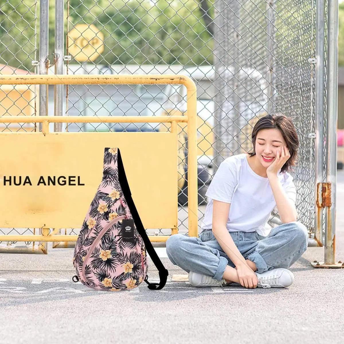 HUA ANGEL Crossbody Sling Bag for Men & Women Lightweight Waterproof Chest Shoulder Bag for Travel Hiking & Everyday Use