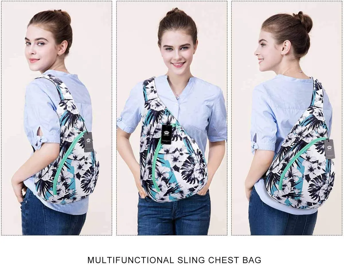 HUA ANGEL Crossbody Sling Bag for Men & Women Lightweight Waterproof Chest Shoulder Bag for Travel Hiking & Everyday Use