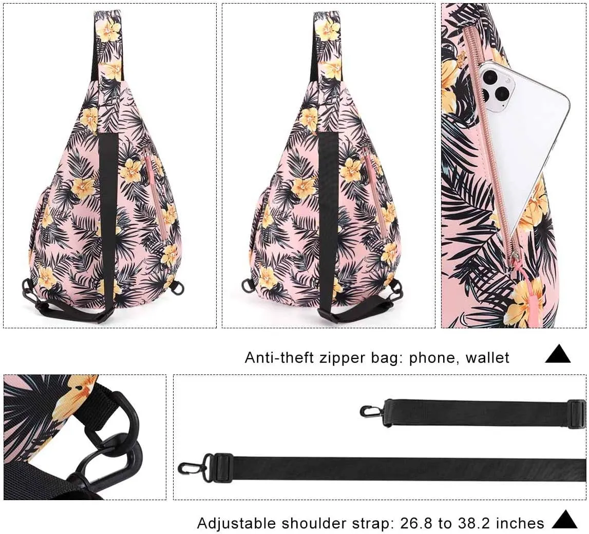 HUA ANGEL Crossbody Sling Bag for Men & Women Lightweight Waterproof Chest Shoulder Bag for Travel Hiking & Everyday Use