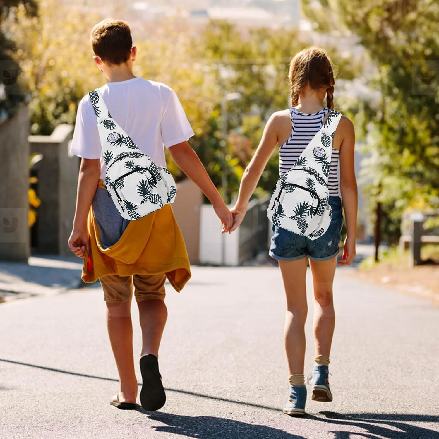 HUA ANGEL Floral Sling Bag, Small Lightweight Crossbody Shoulder Chest Bag for Men & Women Compact Travel Hiking Mini Daypack