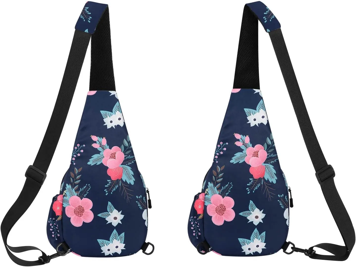 HUA ANGEL Floral Sling Bag, Small Lightweight Crossbody Shoulder Chest Bag for Men & Women Compact Travel Hiking Mini Daypack