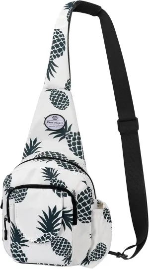 HUA ANGEL Floral Sling Bag, Small Lightweight Crossbody Shoulder Chest Bag for Men & Women Compact Travel Hiking Mini Daypack