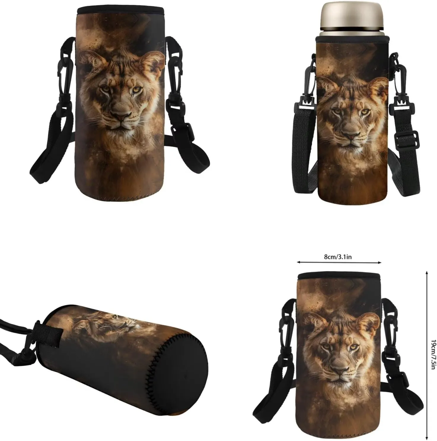 HUGS IDEA 3D Lion Backpack for Boys Age 8-12 Cool Backpacks and Luncbox for Kids School Bags for Boys Lightweight Book Bags for Kids Travel 17 Inch Schoolbag for Elementary School