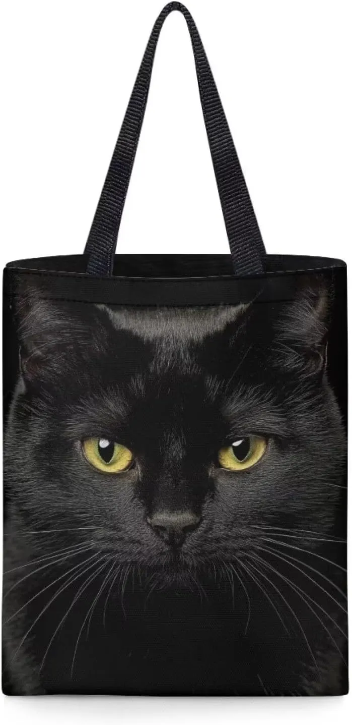 HUGS IDEA Piano Music Notes Linen Tote Bag Fashion Shoulder Bag for Women Girl