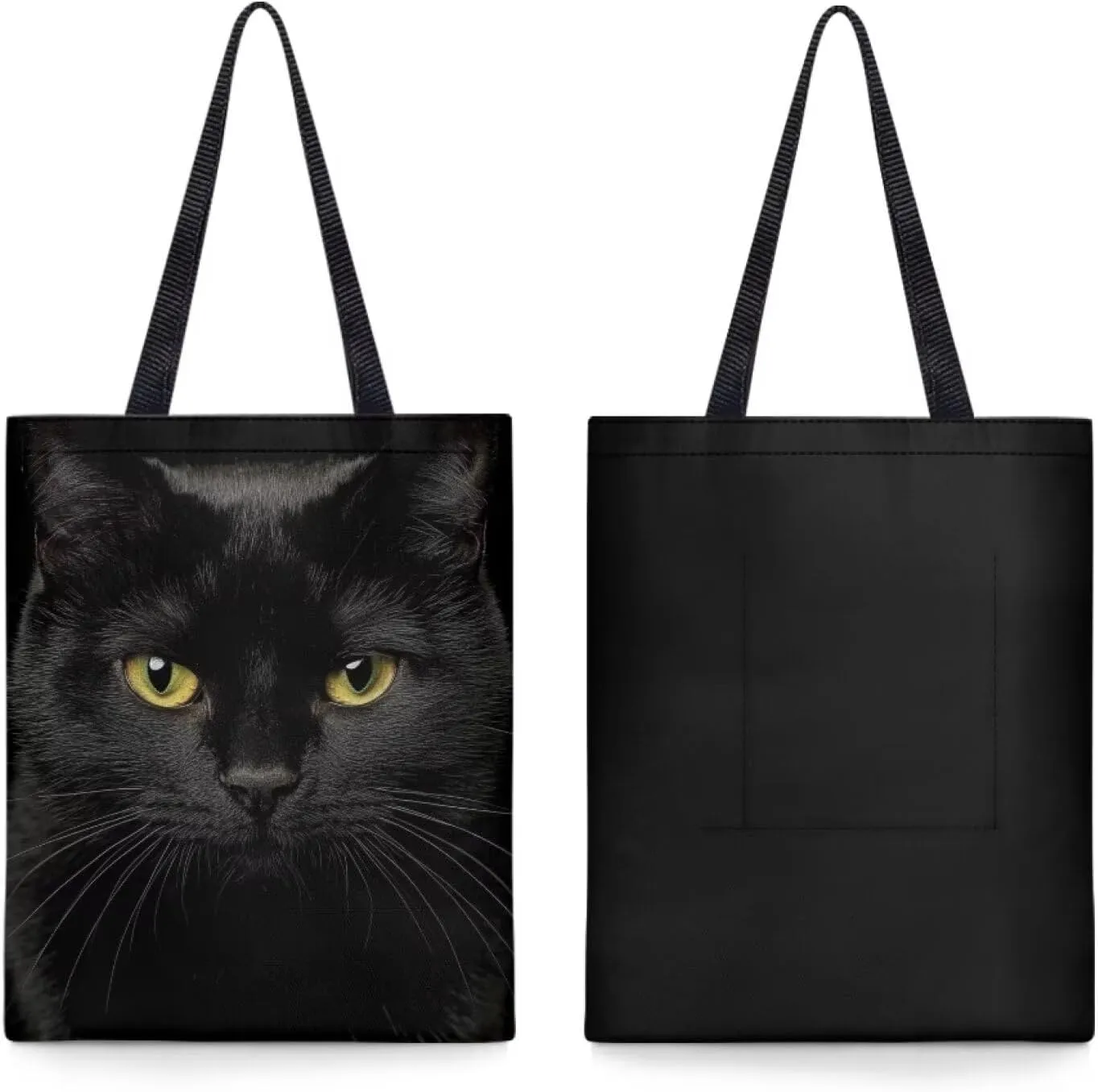 HUGS IDEA Piano Music Notes Linen Tote Bag Fashion Shoulder Bag for Women Girl