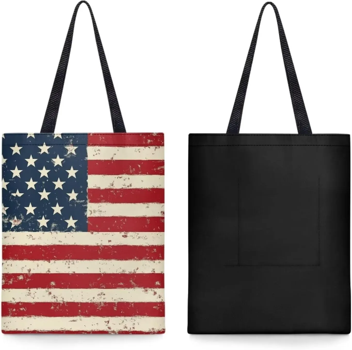 HUGS IDEA Piano Music Notes Linen Tote Bag Fashion Shoulder Bag for Women Girl