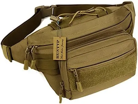 Huntvp Military Fanny Pack Tactical Waist Bag Pack Water-resistant Hip Belt Bag Pouch for Hiking Climbing Bumbag