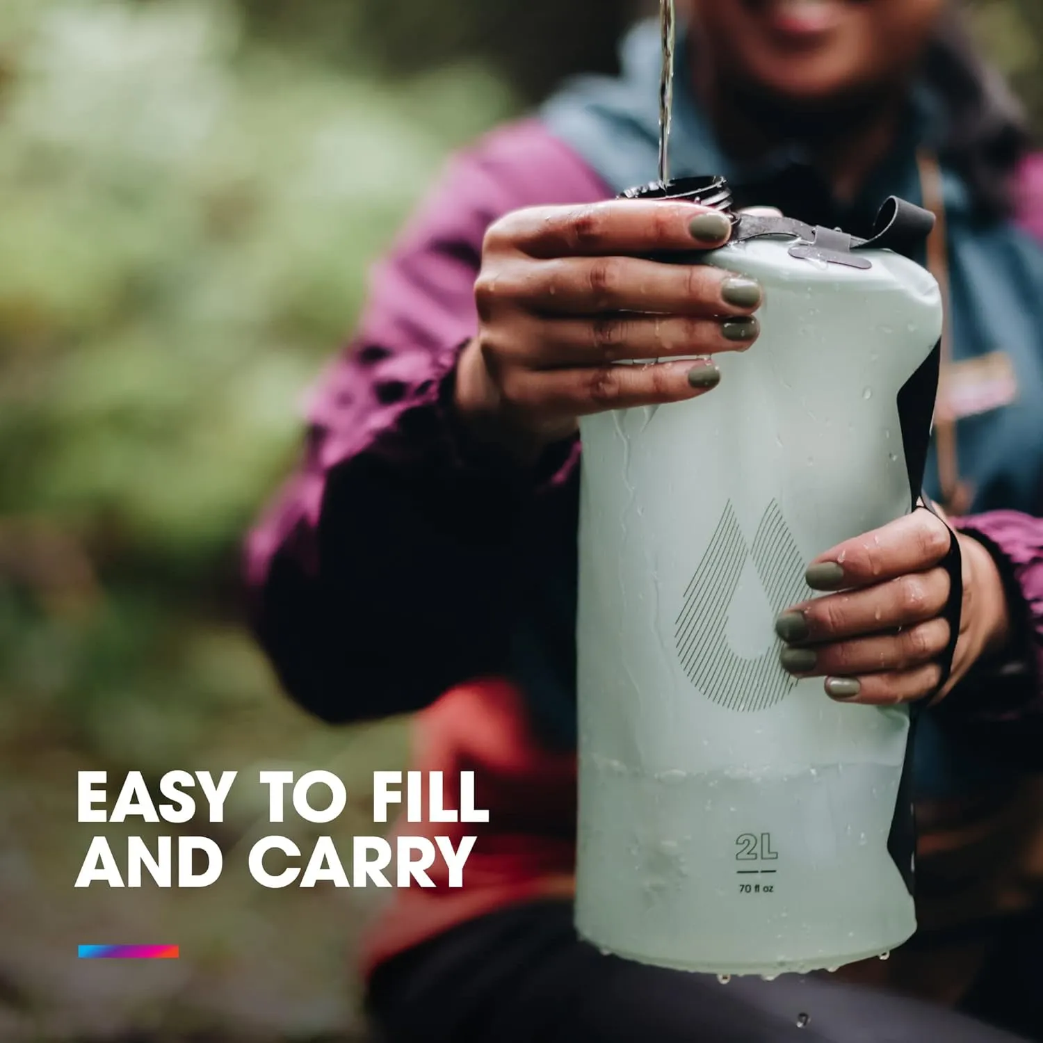 HydraPak Seeker - Collapsible Camping Water Storage (2L, 3L, 4L, 6L, 10L) - BPA & PVC Free, Hydration Reservoir Bag, Leak Proof