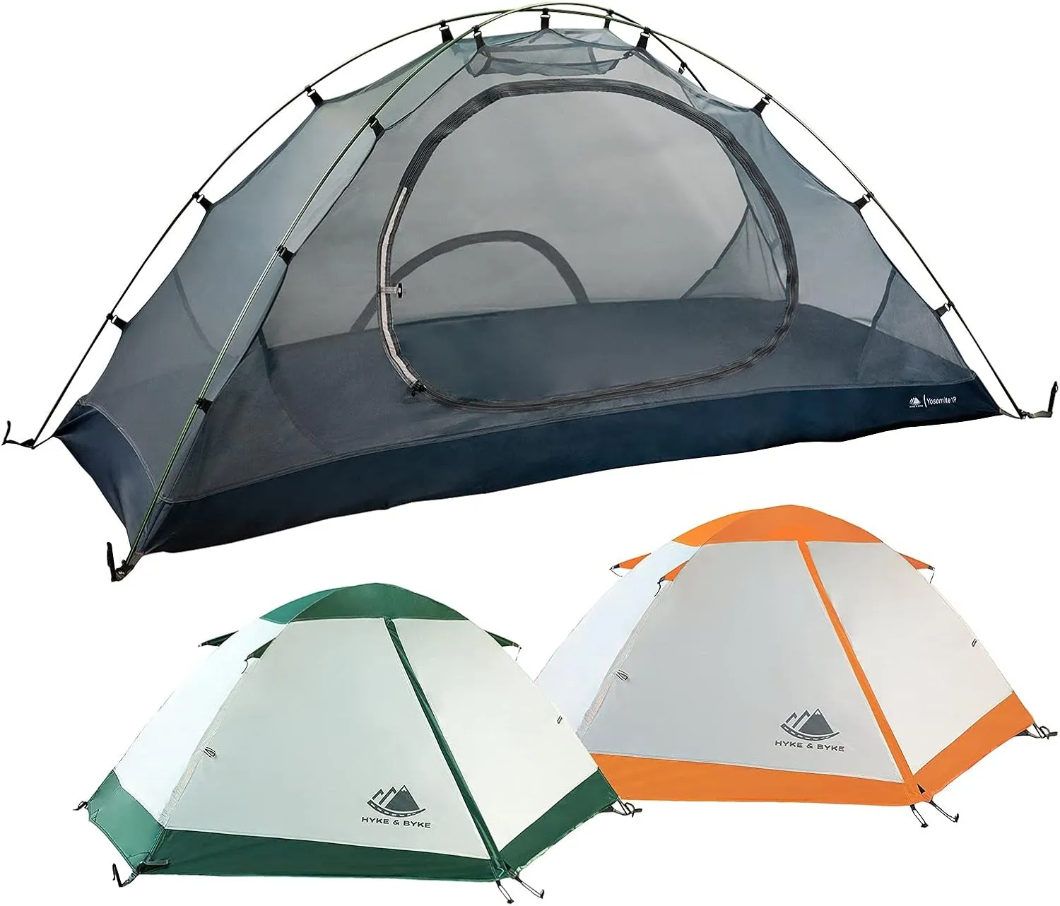 Hyke & Byke Yosemite Hiking & Backpacking Tent - 3 Season Ultralight, Waterproof Tent for Camping w/Rain Fly and Footprint - 2 Person - Lime Green