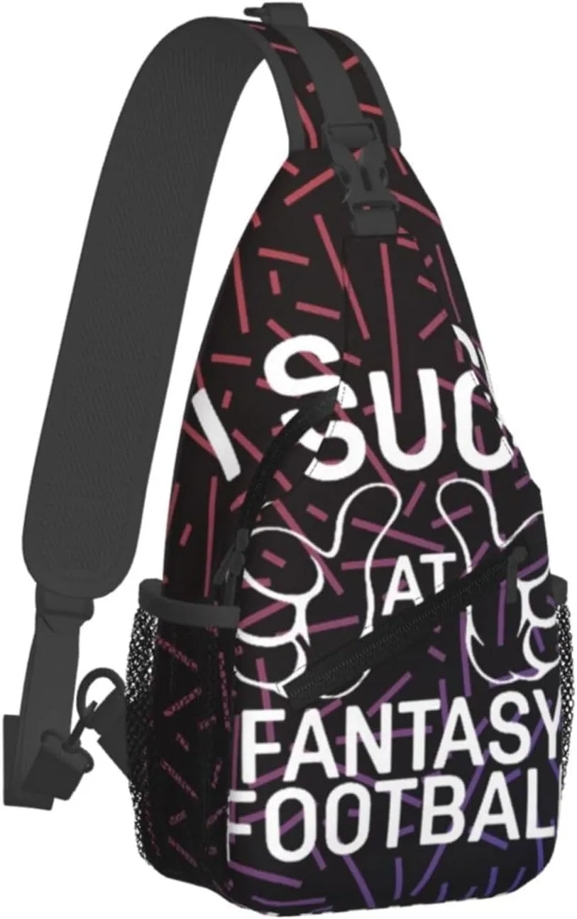 I-Suck-At-Fantasy-Football Small Crossbody Backpack Sling Bag For Men Women Mini One Shoulder Chest Bags Gym Sport Travel Hiking Daypack