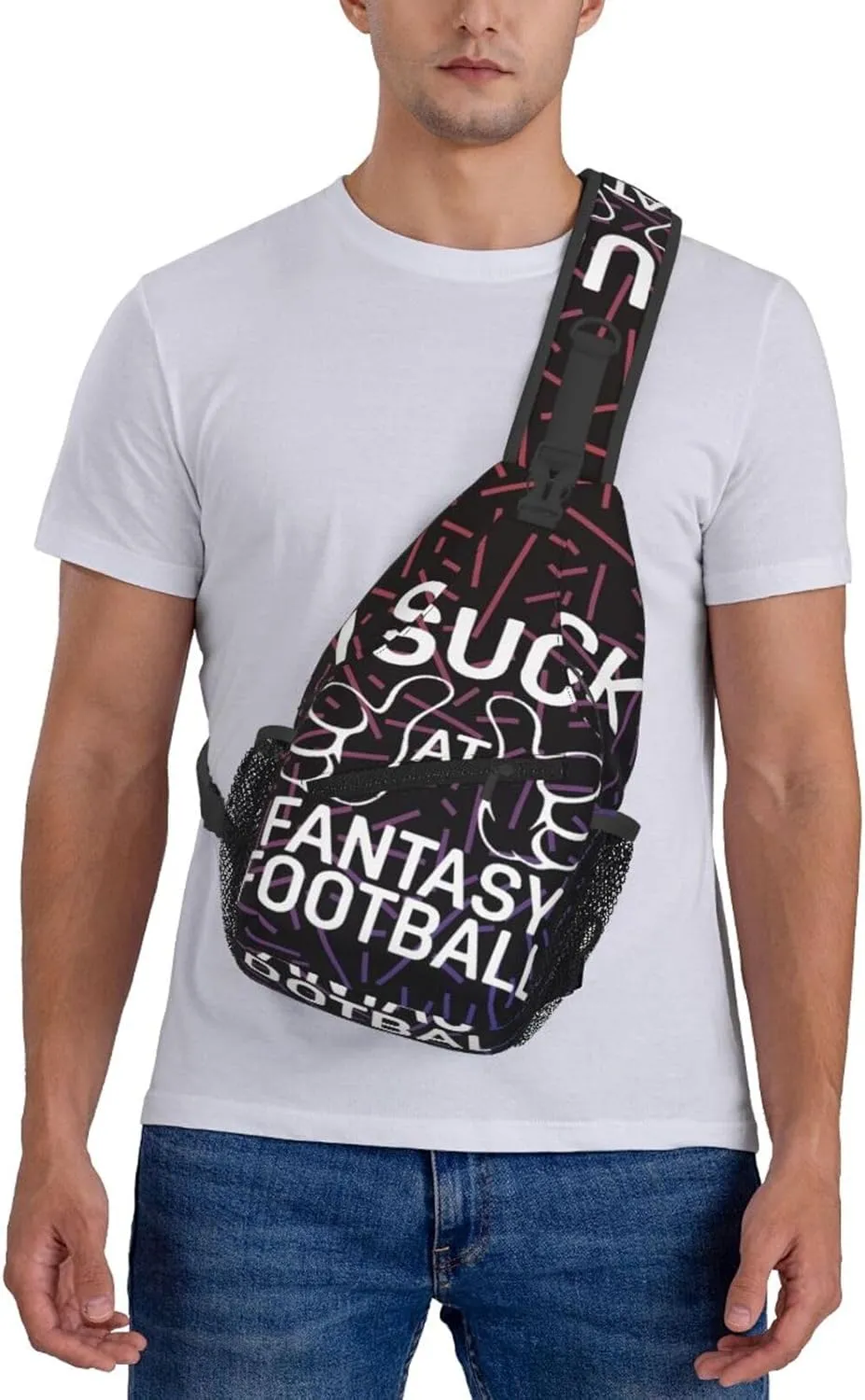 I-Suck-At-Fantasy-Football Small Crossbody Backpack Sling Bag For Men Women Mini One Shoulder Chest Bags Gym Sport Travel Hiking Daypack