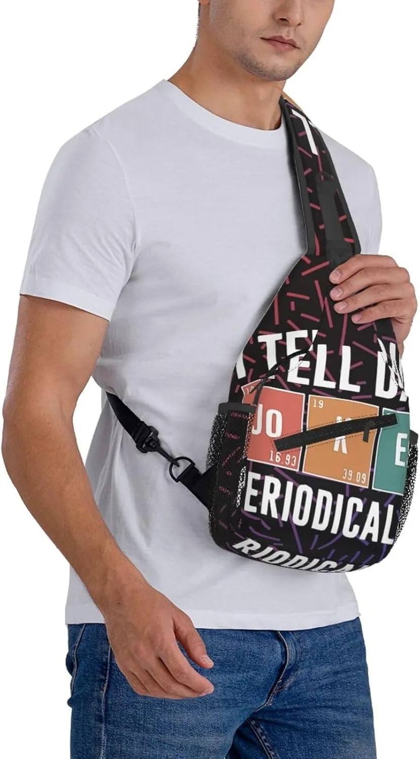 I Tell Dad Jokes Periodically Small Crossbody Backpack Sling Bag For Men Women Mini One Shoulder Chest Bags Gym Sport Travel Hiking Daypack