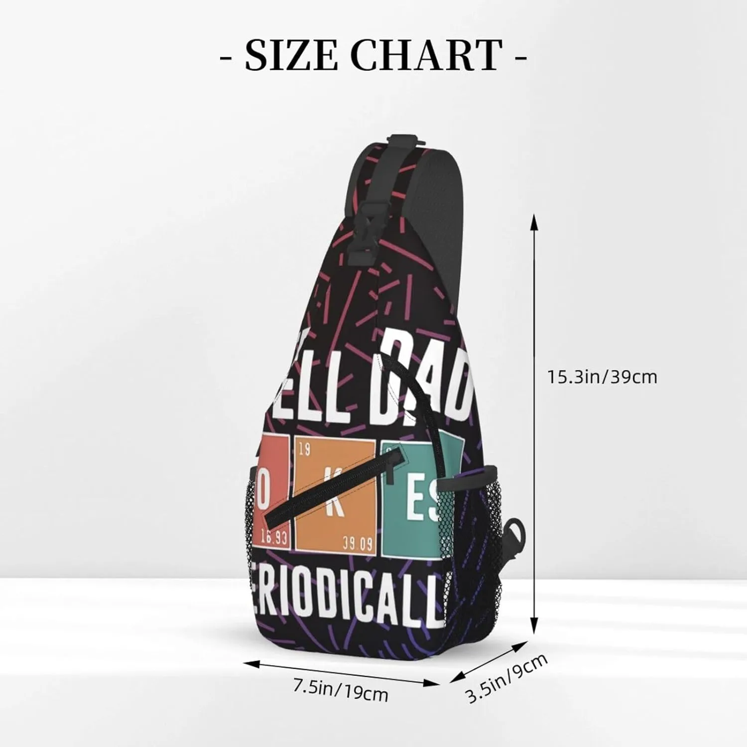 I Tell Dad Jokes Periodically Small Crossbody Backpack Sling Bag For Men Women Mini One Shoulder Chest Bags Gym Sport Travel Hiking Daypack