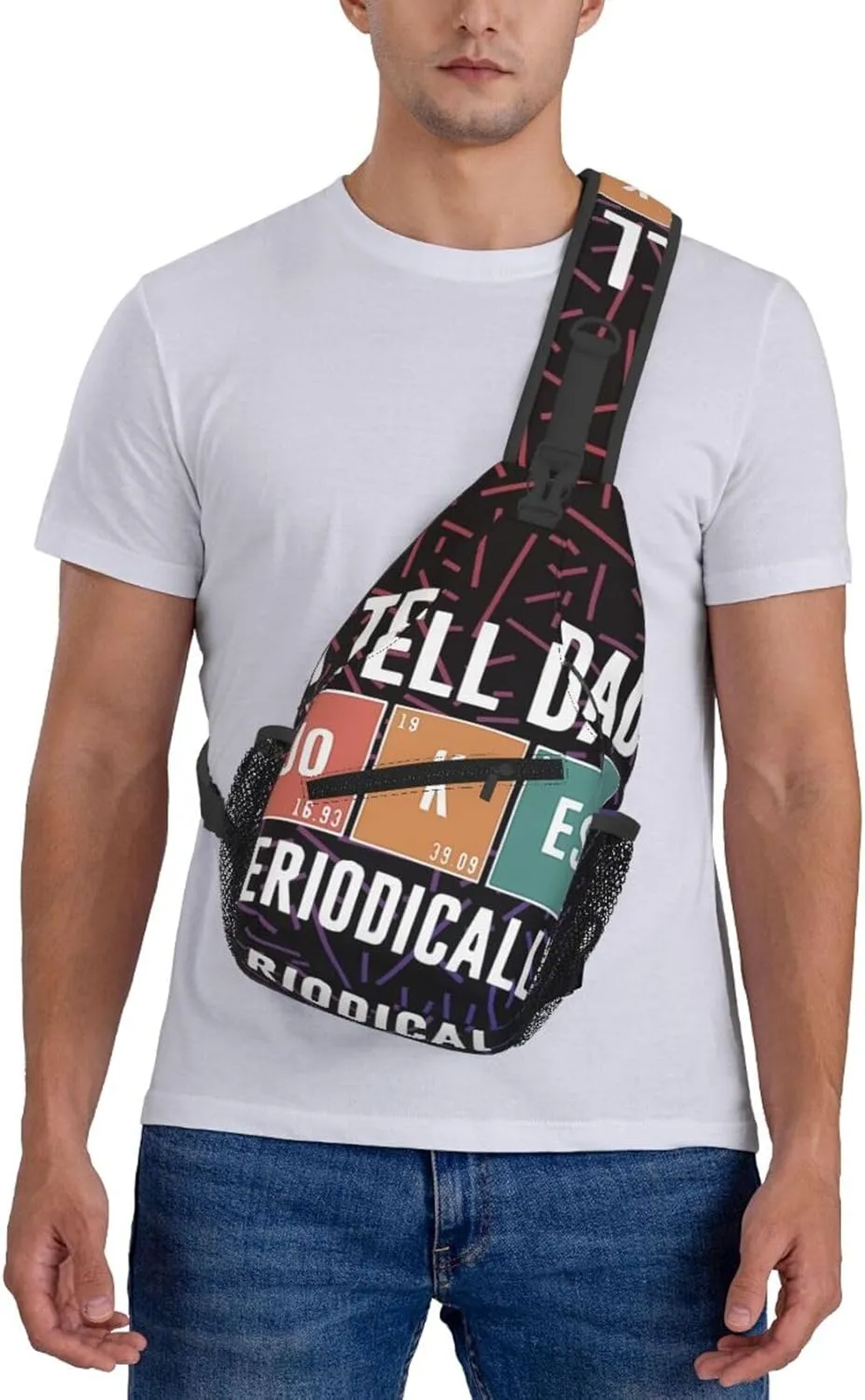 I Tell Dad Jokes Periodically Small Crossbody Backpack Sling Bag For Men Women Mini One Shoulder Chest Bags Gym Sport Travel Hiking Daypack