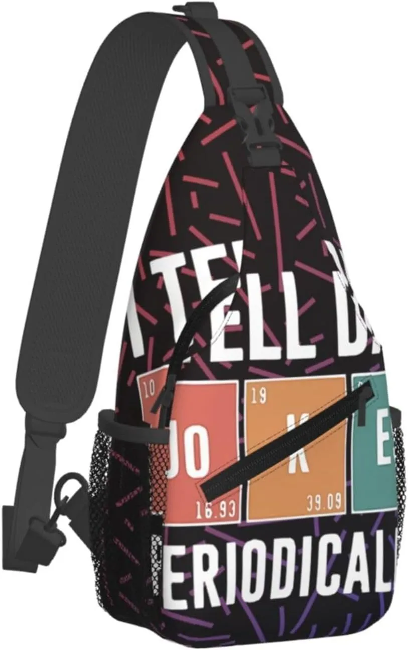 I Tell Dad Jokes Periodically Small Crossbody Backpack Sling Bag For Men Women Mini One Shoulder Chest Bags Gym Sport Travel Hiking Daypack
