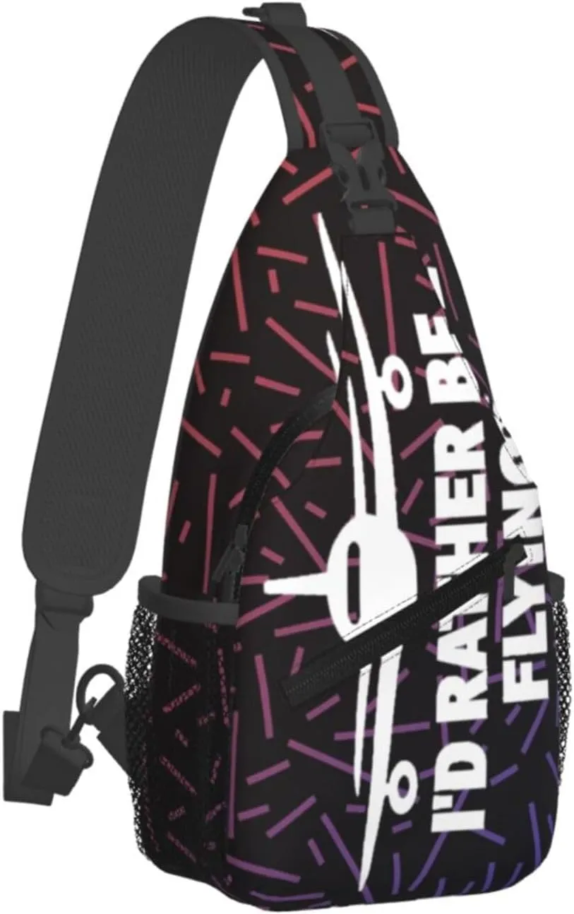 I'D Rather Be Flying Aviation Pilot Small Crossbody Backpack Sling Bag For Men Women Mini One Shoulder Chest Bags Gym Sport Travel Hiking Daypack