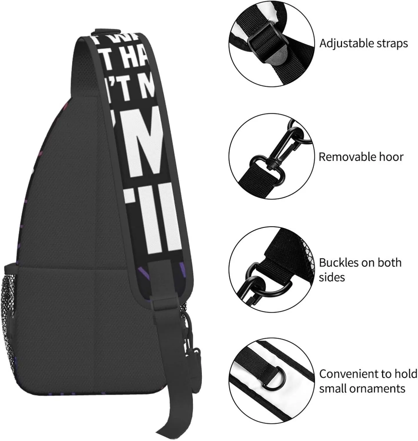 I'M Retired Funny Retirement Small Crossbody Backpack Sling Bag For Men Women Mini One Shoulder Chest Bags Gym Sport Travel Hiking Daypack