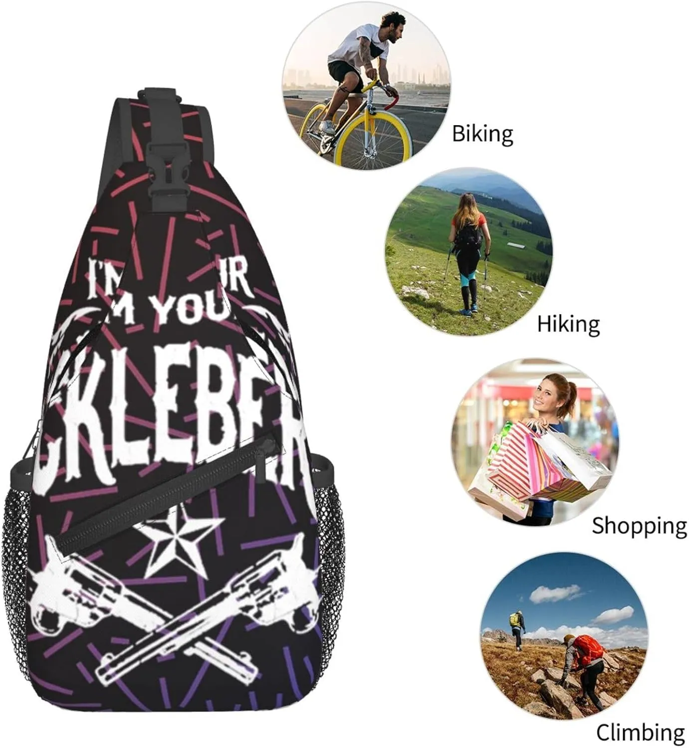 I'M Your Huckleberry- Crossbody For Men Women Sling Chest Bag Shoulder Bag Lightweight One Strap Backpack Multipurpose Travel Hiking Daypack