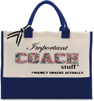 Important Coach Stuff Bag, Canvas Tote Bag for Gifting, Coach Gift Utility Tote, Shoulder Beach Bag Gift, Women Cotton Canvas Handbags, Coach Shopping Bag, Gift for Women Coach Teacher C1