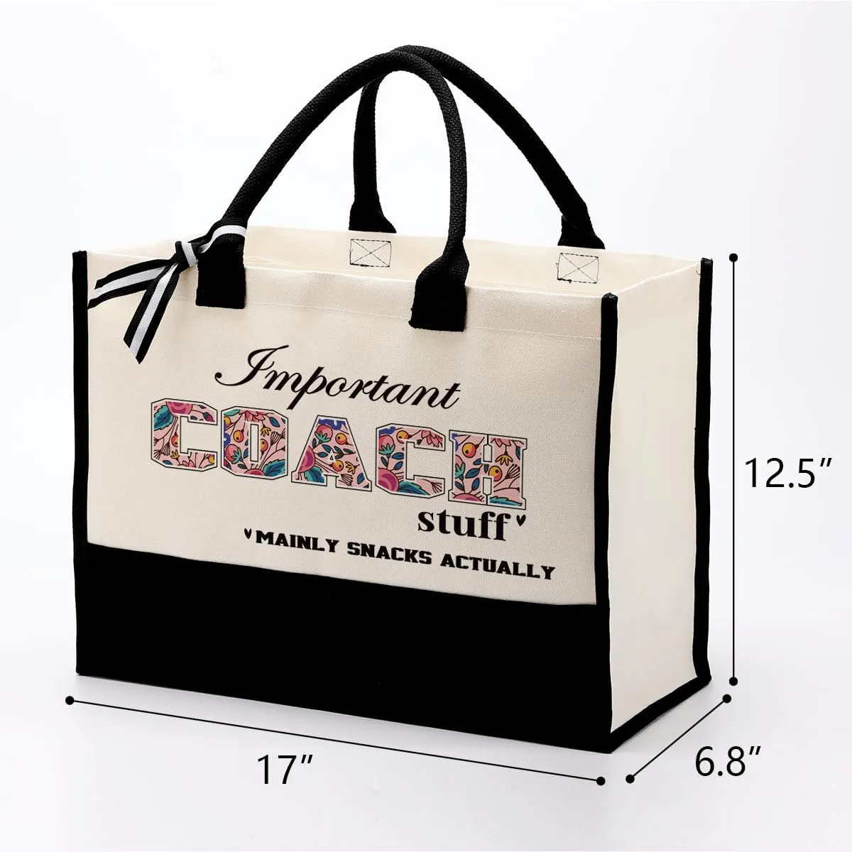 Important Coach Stuff Bag, Canvas Tote Bag for Gifting, Coach Gift Utility Tote, Shoulder Beach Bag Gift, Women Cotton Canvas Handbags, Coach Shopping Bag, Gift for Women Coach Teacher