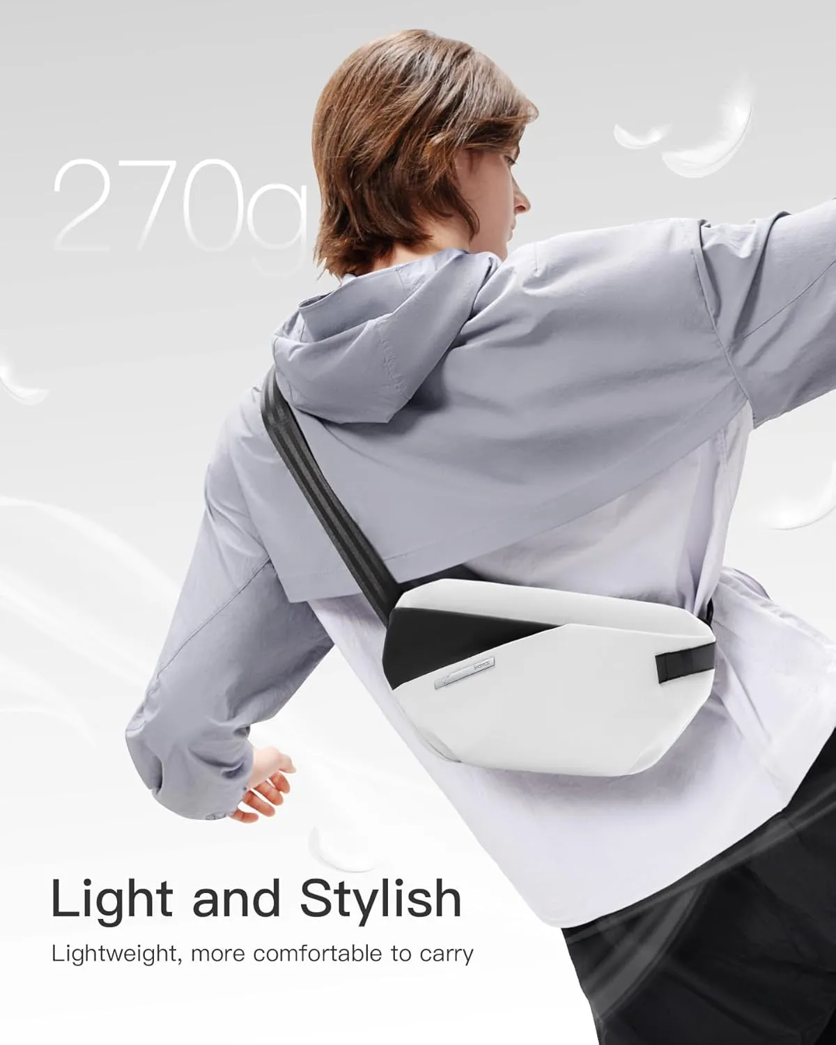 Inateck Sling Bag X-Lite, 4L Light Spacious Crossbody Shoulder Chest Bag with Quick-adjust Strap, Water-resistant Waist Fanny Pack for Men, Women, Travel, Cycling, Hiking, Work, Sports