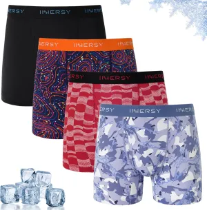 INNERSY Men's Breathable Mesh Boxer Briefs Cooling Moisture Wicking Underwear for Summer 4-Pack