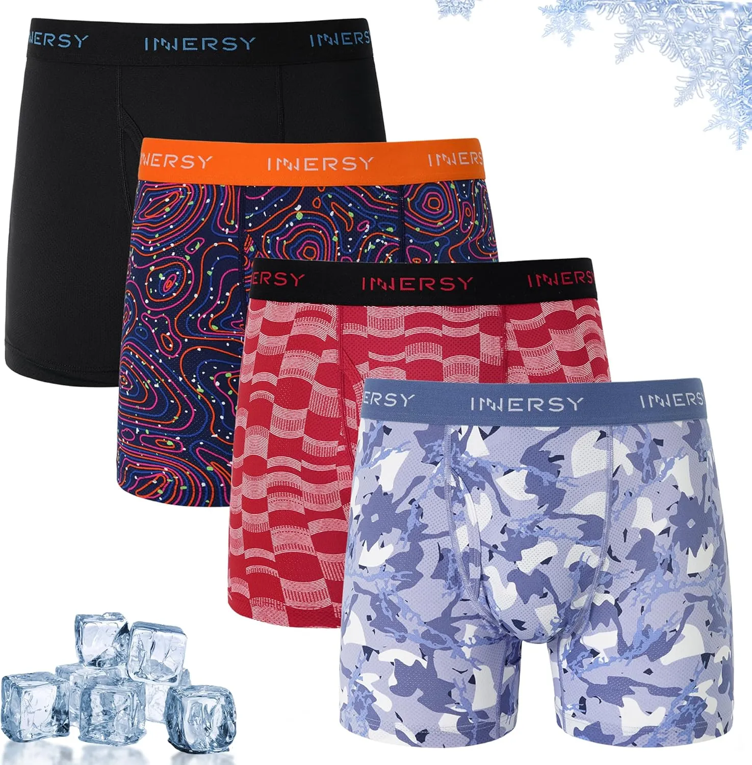 INNERSY Men's Breathable Mesh Boxer Briefs Cooling Moisture Wicking Underwear for Summer 4-Pack