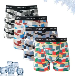 INNERSY Men's Breathable Mesh Boxer Briefs Cooling Moisture Wicking Underwear for Summer 4-Pack