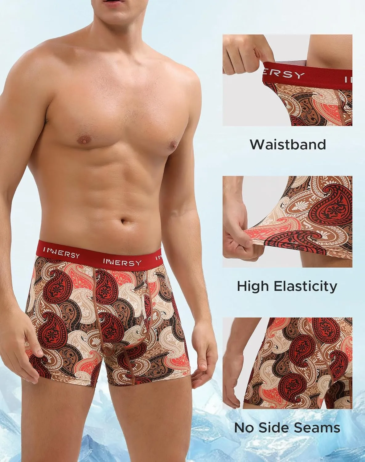 INNERSY Men's Breathable Mesh Boxer Briefs Cooling Moisture Wicking Underwear for Summer 4-Pack