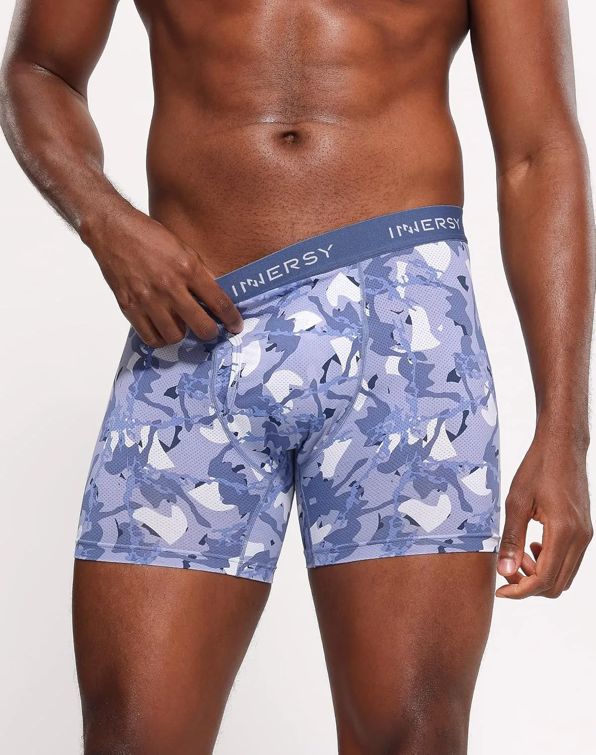 INNERSY Men's Breathable Mesh Boxer Briefs Cooling Moisture Wicking Underwear for Summer 4-Pack