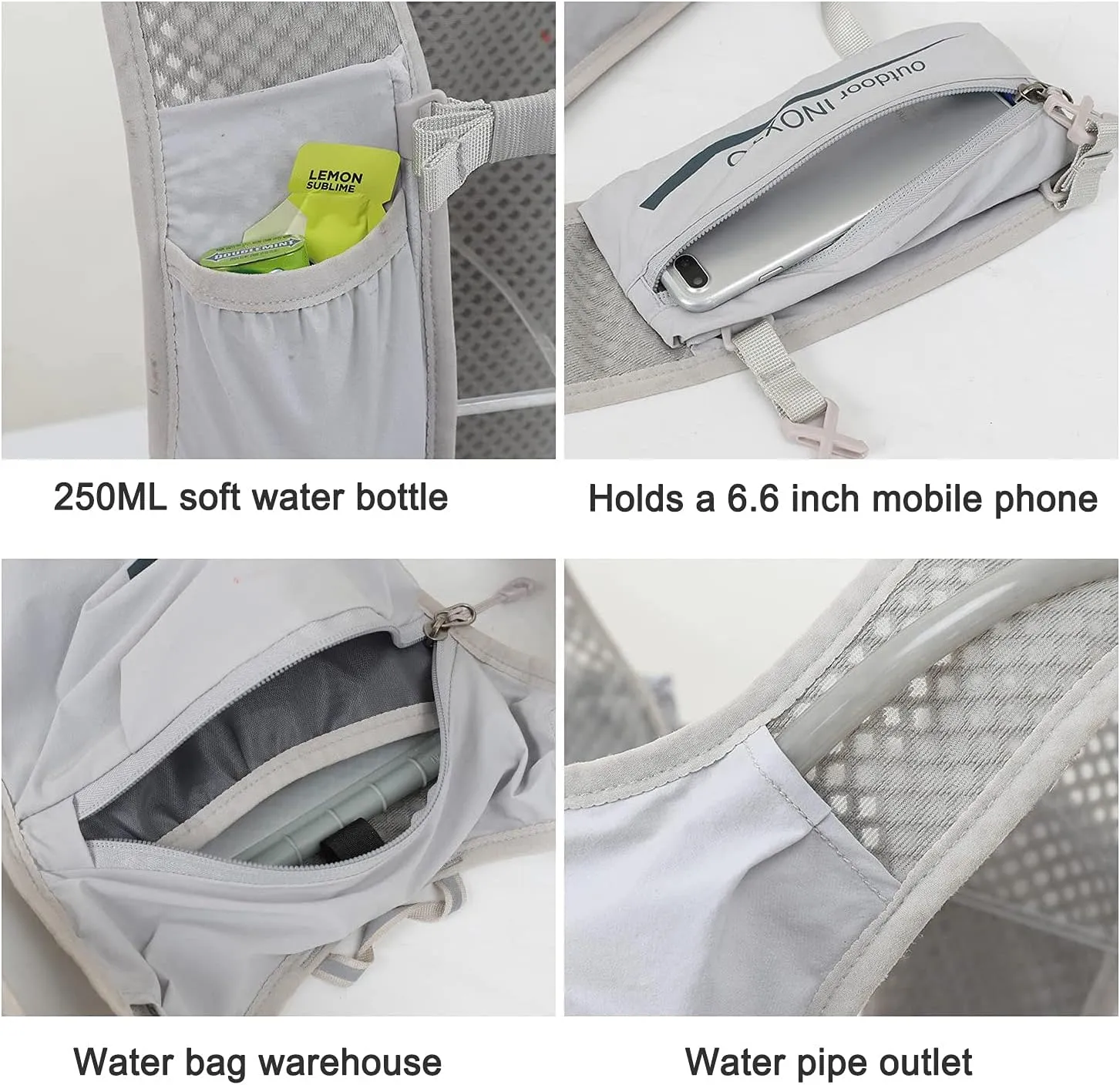 INOXTO Running Hydration Vest Backpack,Lightweight Insulated Pack with 1.5L Water Bladder Bag Daypack for Hiking Trail Running Cycling Race Marathon for Women Men