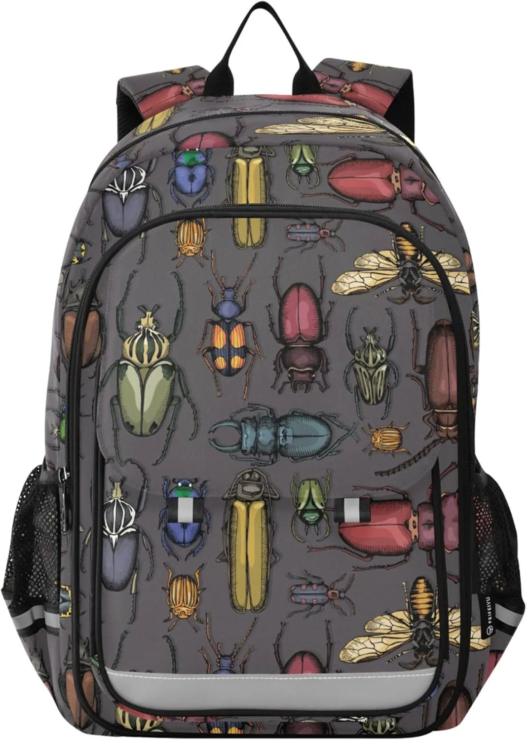 Insects Beetle Backpack Lightweight Bookbag Travel Laptop Backpack College School Computer Bag with Reflective Stripes