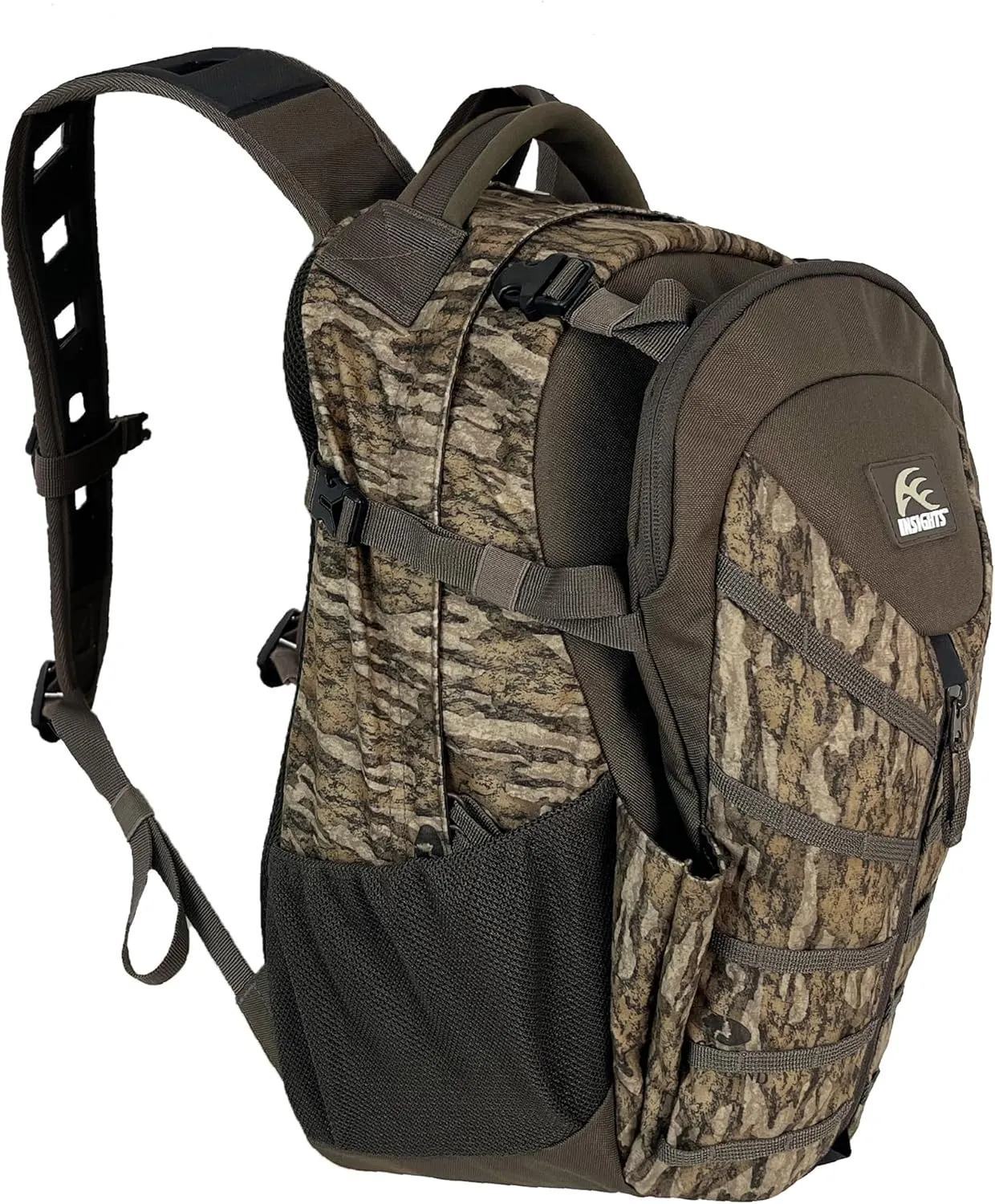 Insights Hunting by frogg toggs– The Drifter Backpack, Lightweight Camouflaged Day Pack holds Decoy, two H20 Bottles, Mossy Oak Bottomland, One Size