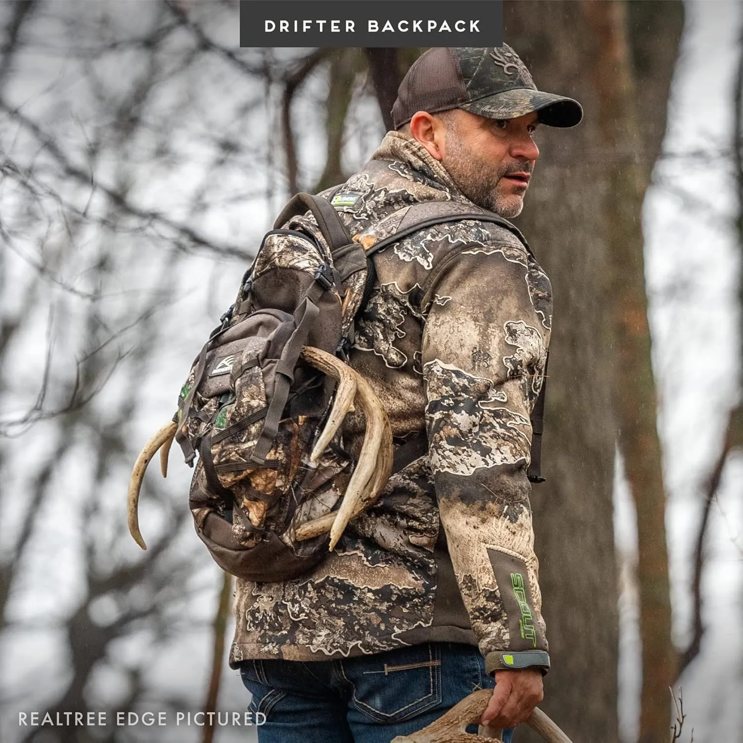 Insights Hunting by frogg toggs - The Drifter Backpack, Lightweight Camouflaged Day Pack holds Decoy, two H20 Bottles, Solid Element
