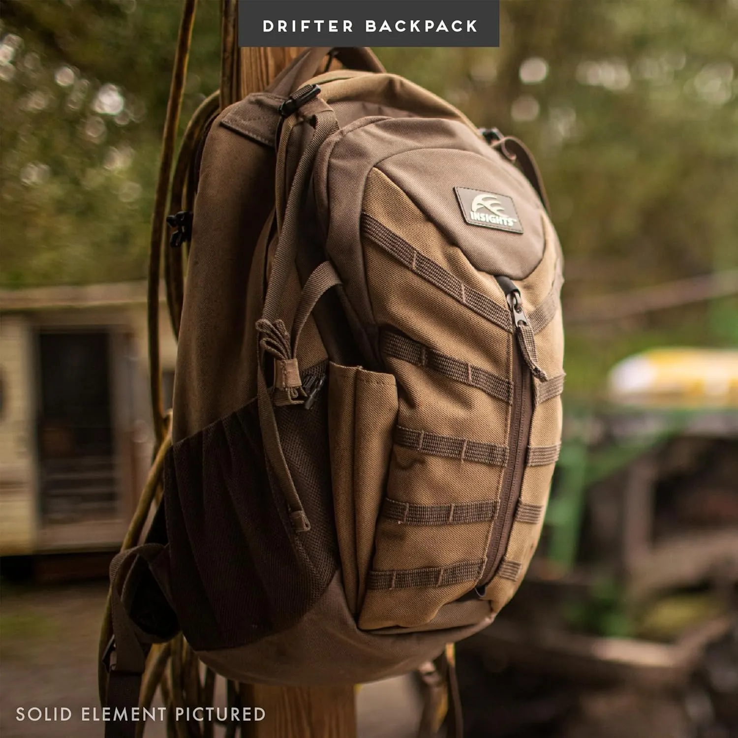 Insights Hunting by frogg toggs– The Drifter Backpack, Lightweight Camouflaged Day Pack holds Decoy, two H20 Bottles, Solid Elements Gray, One Size