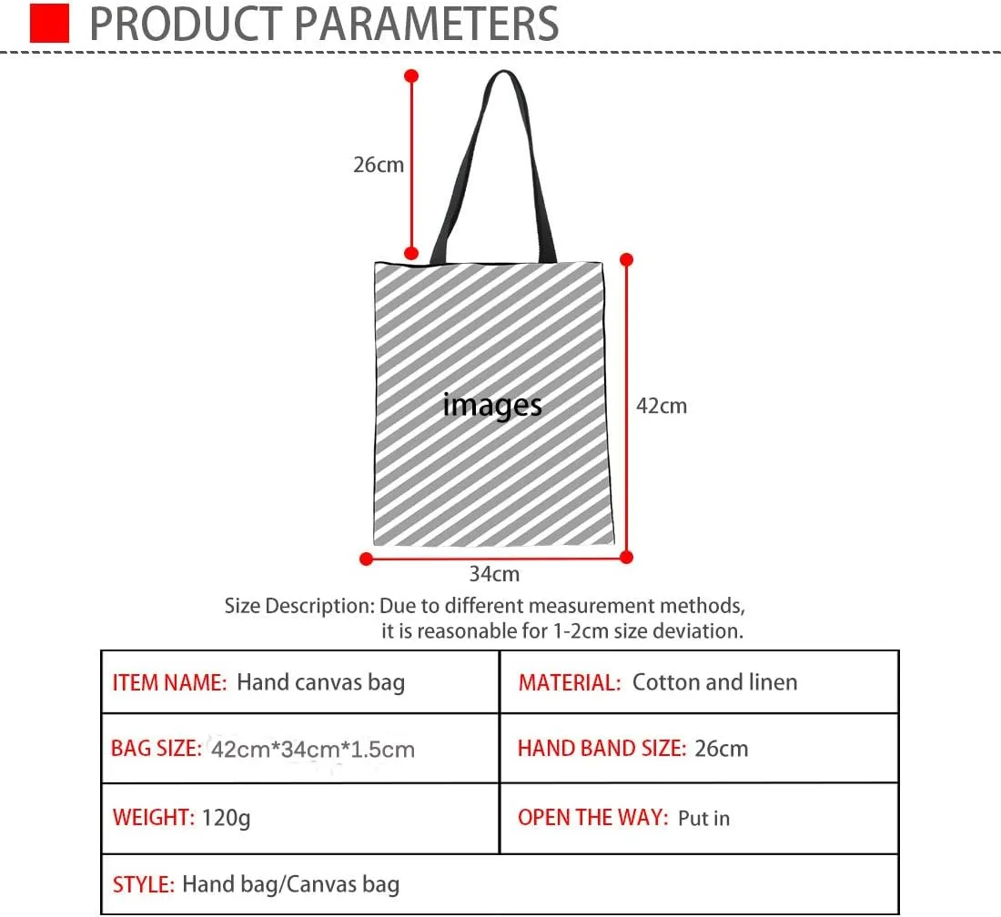 INSTANTARTS Cute Cartoon Chicken Cat Heavy Duty Gusseted Canvas Shoulder Handbag Reusable Linen Tote