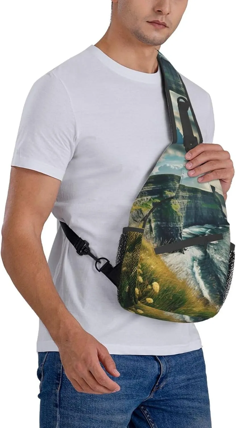 Ireland Outdoors County Clare The Cliffs 1 High Storage Capacity Chest Bag Diagonally Sling Backpack Crossbody Shoulder Bag For Men Women