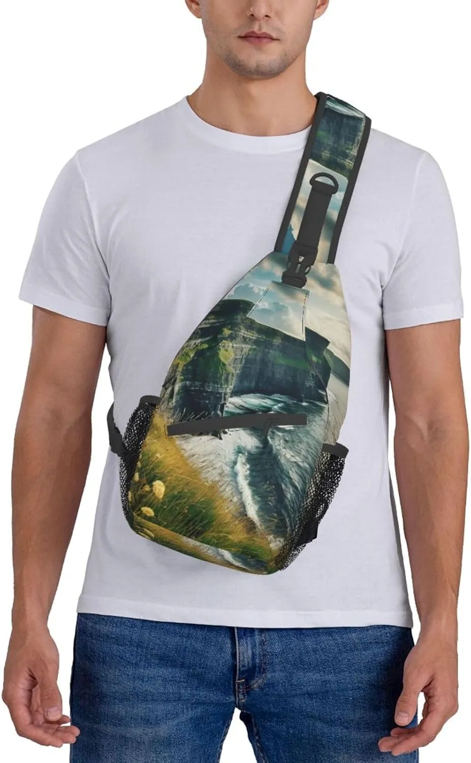 Ireland Outdoors County Clare The Cliffs 1 High Storage Capacity Chest Bag Diagonally Sling Backpack Crossbody Shoulder Bag For Men Women