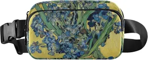 Irises Vase Vincent Vangogh Women Fanny Pack Hiking Hip Bag Belt Pouch Waterproof Waist Bag for Women